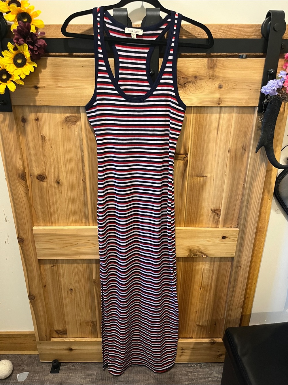 Rolla Coster Navy, Red & White Striped Racerback Maxi Dress